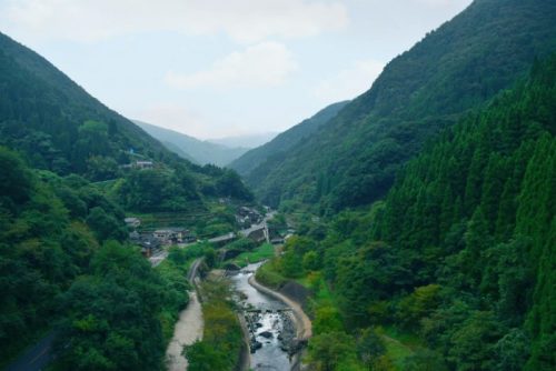 吊り橋からの景色